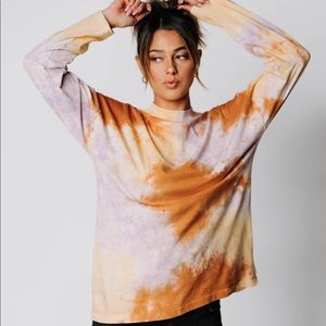 Free People Be Free Tie Dye Tee in Lilac Woods